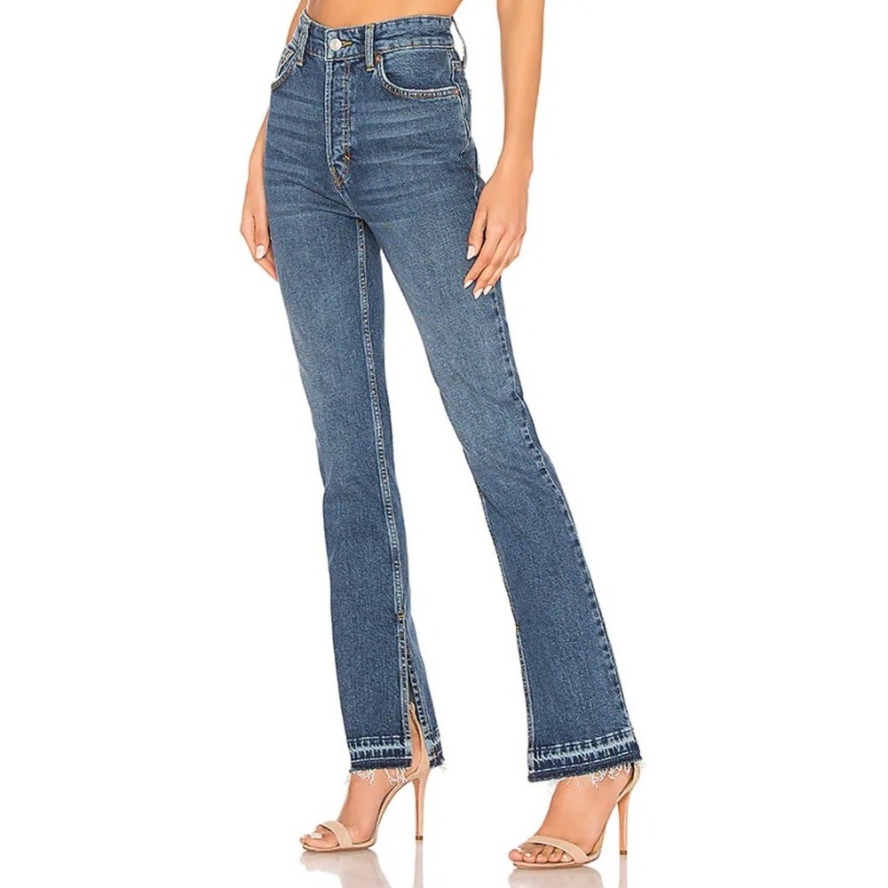 We The Free Emmy Split Hem Bootcut Jeans Women's 26x29.5 High Rise Button Fly
